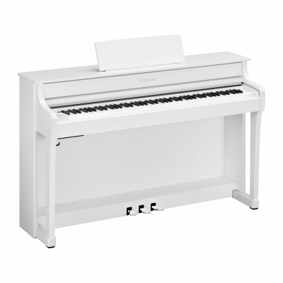 Vackert piano i vit mbel frn erknda Yamaha