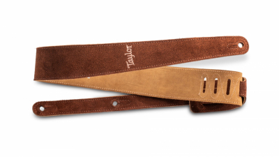 Taylor Embroidered Suede Strap - Chocolate 2.5